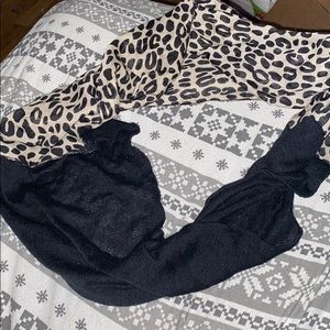 I am selling a half cheetah print half black scarf